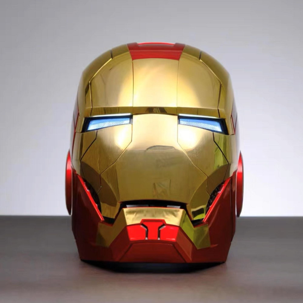 Masca motorizata, Iron Man MK5 1:1 cu comanda vocala, deschidere one touch, mod lupta, Auriu [5]