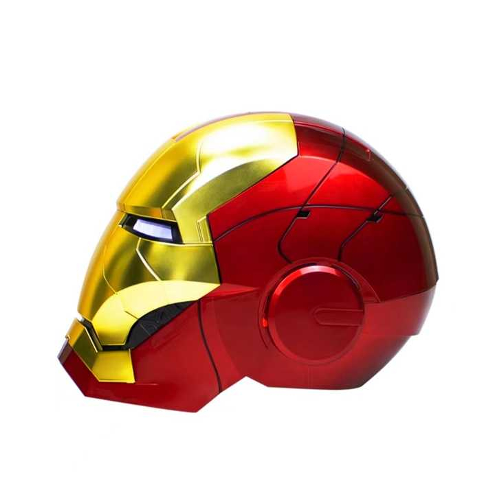 Masca motorizata, Iron Man MK5 1:1 cu comanda vocala, deschidere one touch, mod lupta, Auriu [3]