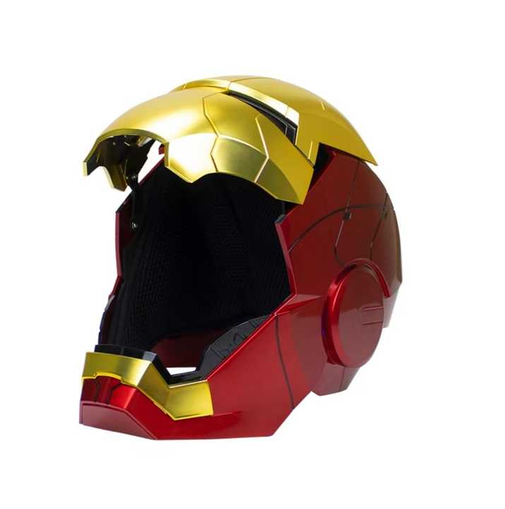 Masca motorizata, Iron Man MK5 1:1 cu comanda vocala, deschidere one touch, mod lupta, Auriu [2]