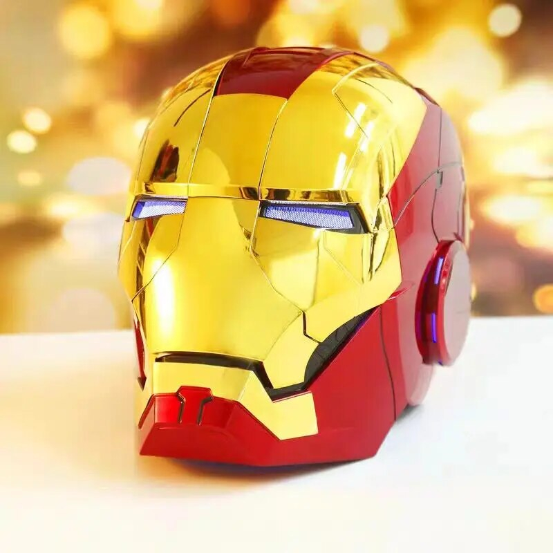 Masca motorizata, Iron Man MK5 1:1 cu comanda vocala, deschidere one touch, mod lupta, Auriu [6]