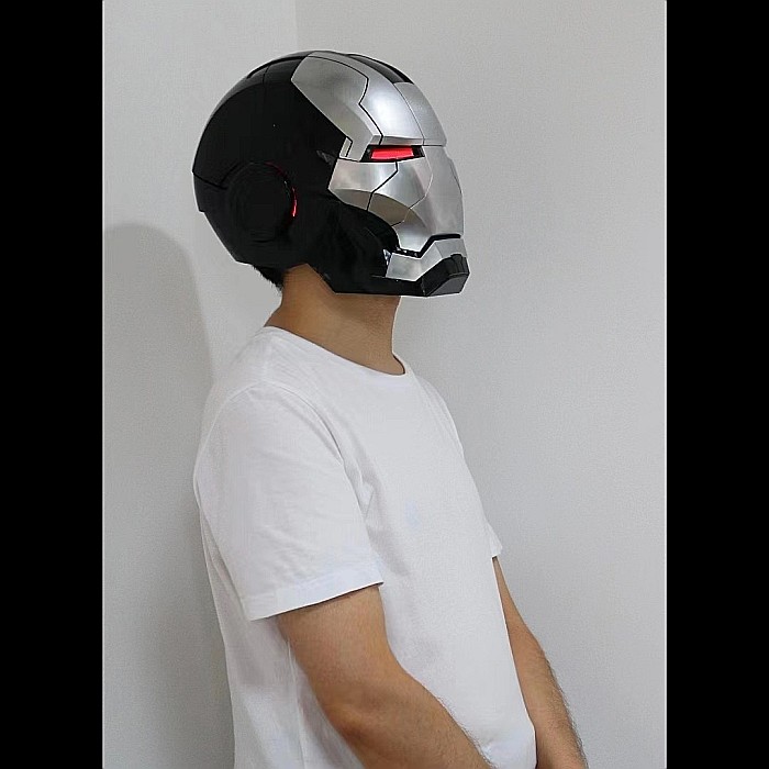 Masca motorizata Iron Man MK5 1:1 cu comanda vocala, deschidere one touch, mod lupta, Neagra [8]