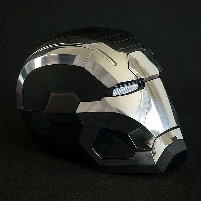 Masca motorizata Iron Man MK5 1:1 cu comanda vocala, deschidere one touch, mod lupta, Neagra [6]