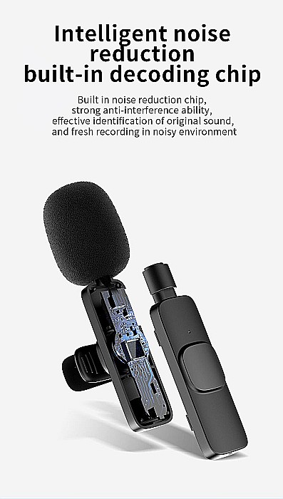 Microfon Lavaliera Omnidirectional Wireless K1, mufa Lightning compatibil Iphone, Xiaokoa [4]