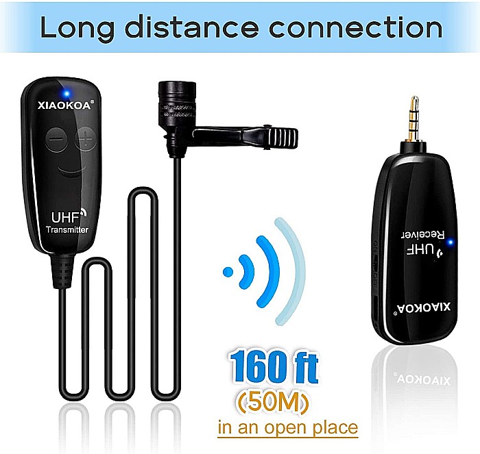 Microfon Lavaliera Omnidirectional Wireless UHF, Xiaokoa [3]