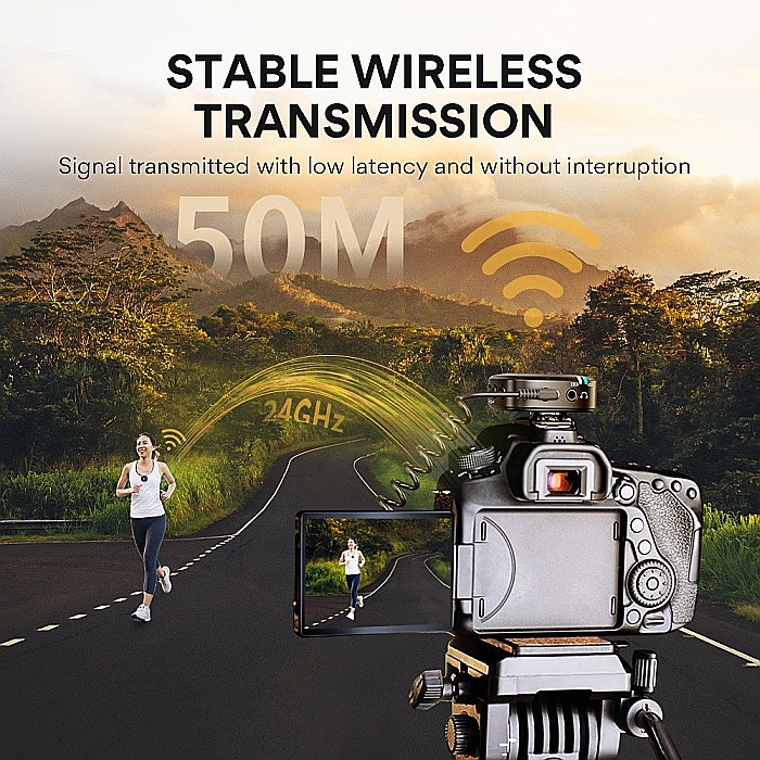 Maono WM820 Wireless lavalier microphone, 2.4GHz, with real-time monitoring and mute button [3]