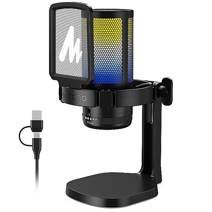 Microfon profesional de Gaming Maono DM20 cu lumini RGB programabile, Cardioid , USB [4]