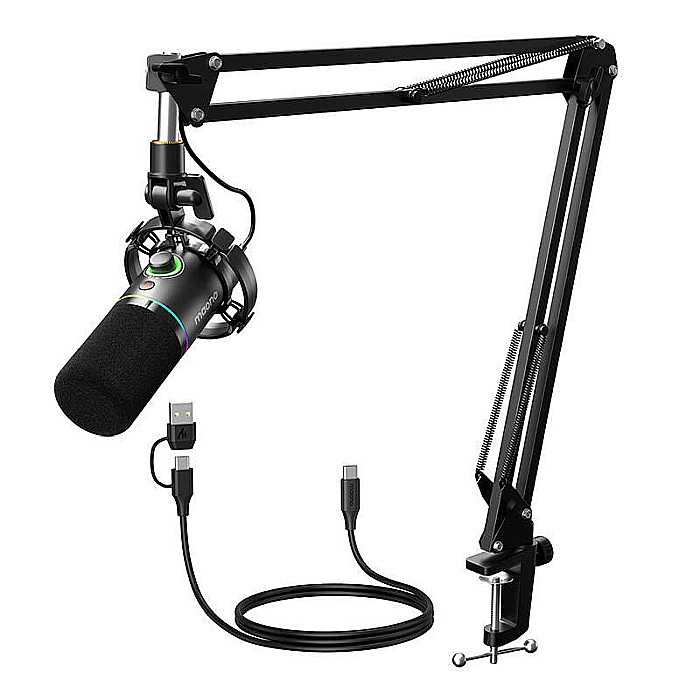 Microfon profesional dinamic Maono PD200XS, cu stand metalic, cardioid, pentru Gaming, Podcast, Streaming, XLR/USB [2]