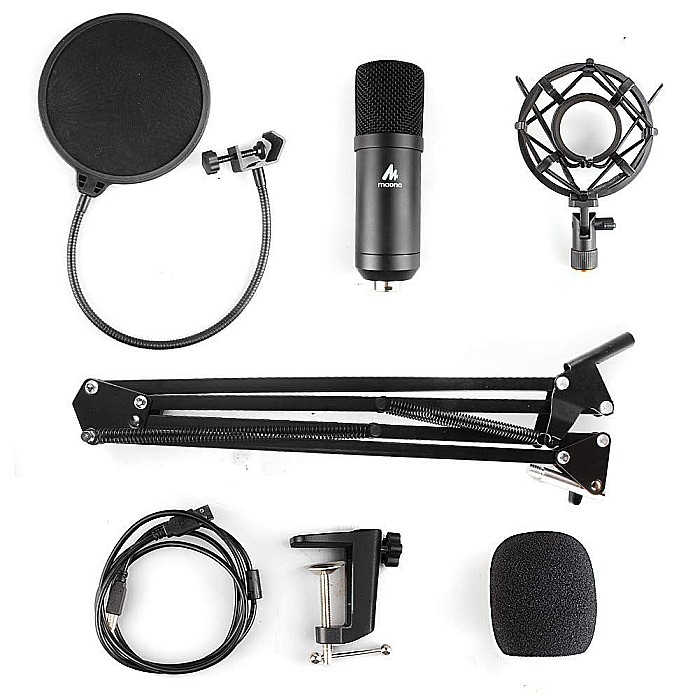 Microfon Profesional Maono pentru studio Condenser BM800 cu stand metalic pentru Podcast, Streaming, Gaming, Karaoke [3]