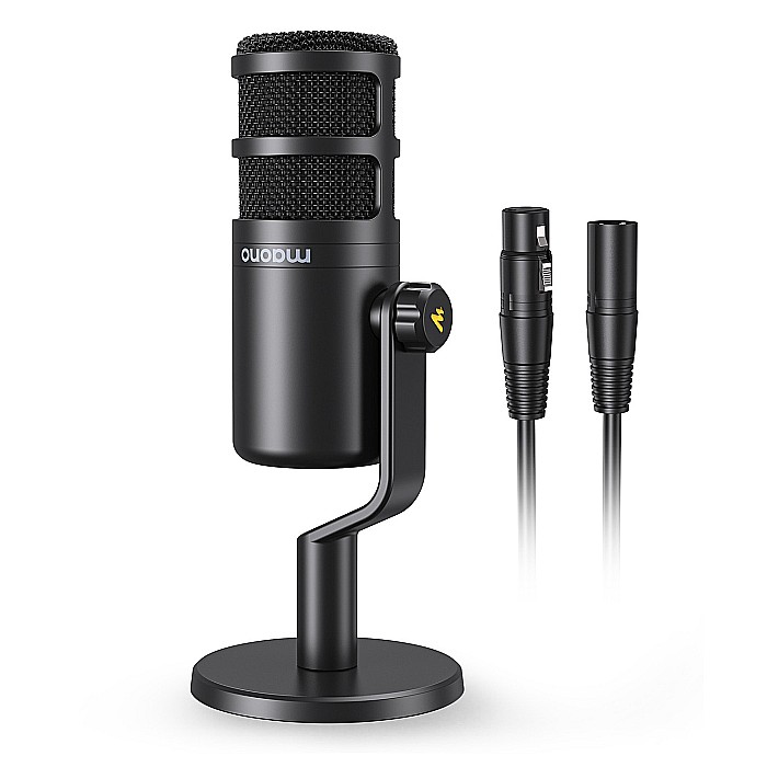 Microfon profesional pentru studio Maono PD100 XLR, dinamic, cardioid cu stand metalic, pentru Podcast, Streaming, Gaming [3]