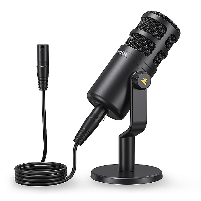 Microfon profesional pentru studio Maono PD100 XLR, dinamic, cardioid cu stand metalic, pentru Podcast, Streaming, Gaming [4]