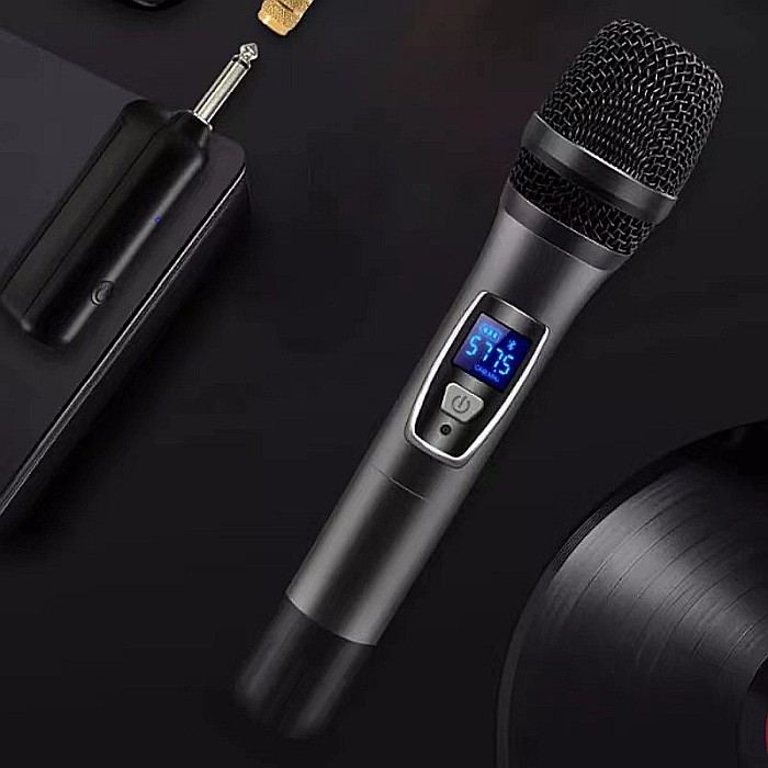 Professional wireless Xiaokoa omnidirectional microphone, for Karaoke, presentations, range of action 80 m, black [3]
