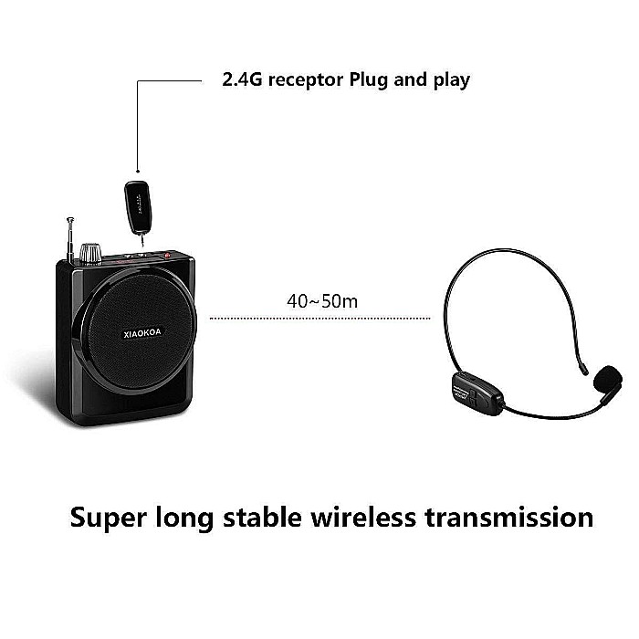 Microfon wireless Xiaokoa N80 tip Over-head, 2.4G, negru [5]