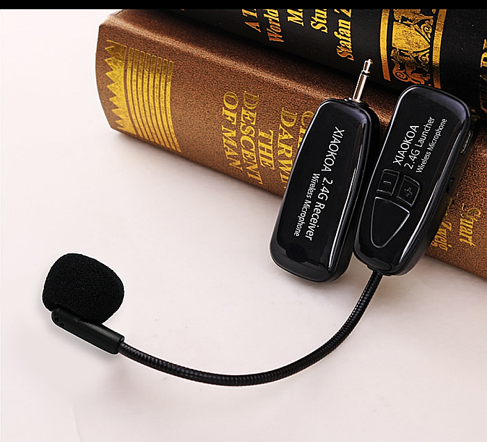 Microfon wireless Xiaokoa N80 tip Over-head, 2.4G, negru [3]