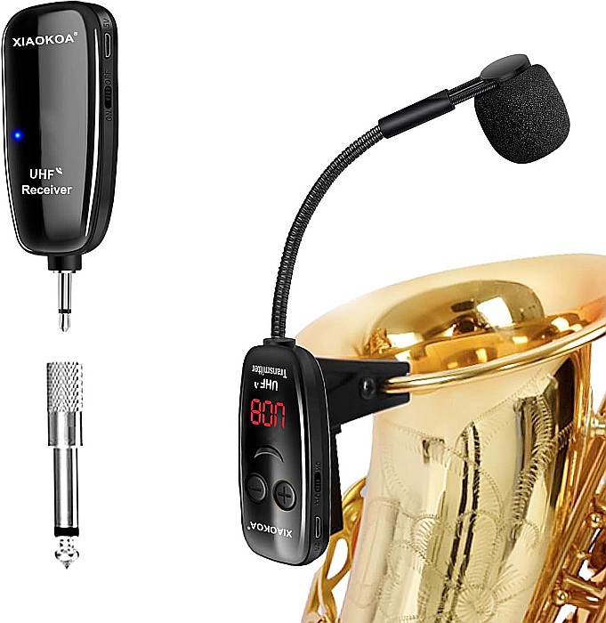 Microfon wireless Xiaokoa N90 pentru instrumente muzicale, UHF, negru [5]