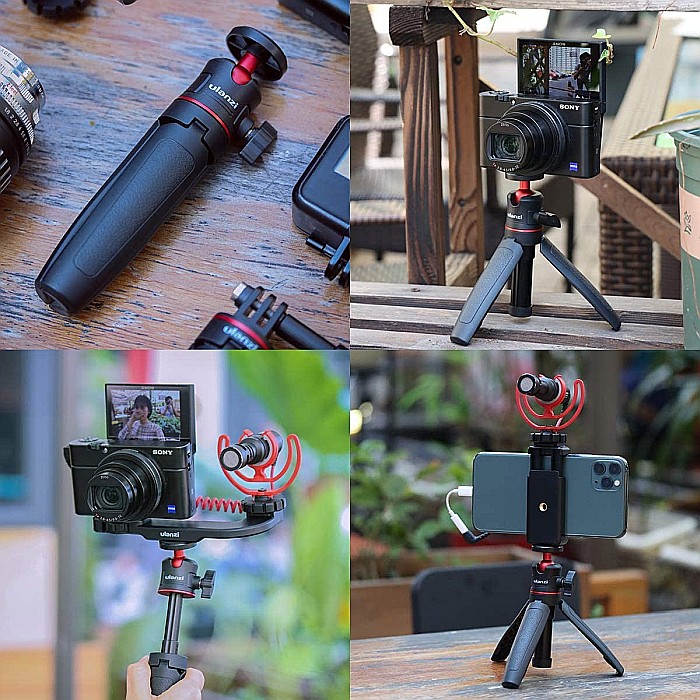 Mini trepied Ulanzi MT-08 cu filet si selfie stick pentru camere si telefoane [4]