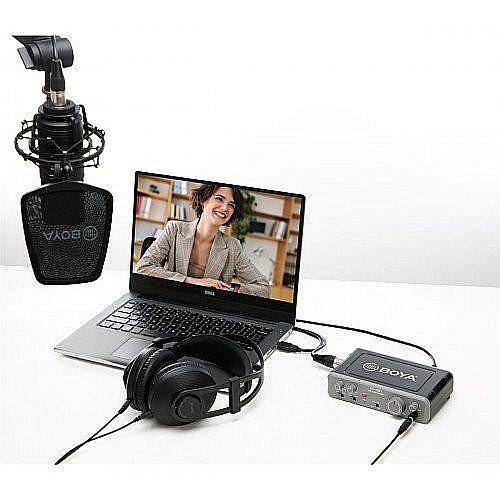 Mixer Audio BOYA BY-AM1 cu 2 Canale USB – Mixer Dual-Channel cu Intrări XLR și 6,35mm, Monitorizare Fără Latență și Alimentare Phantom 48V [7]