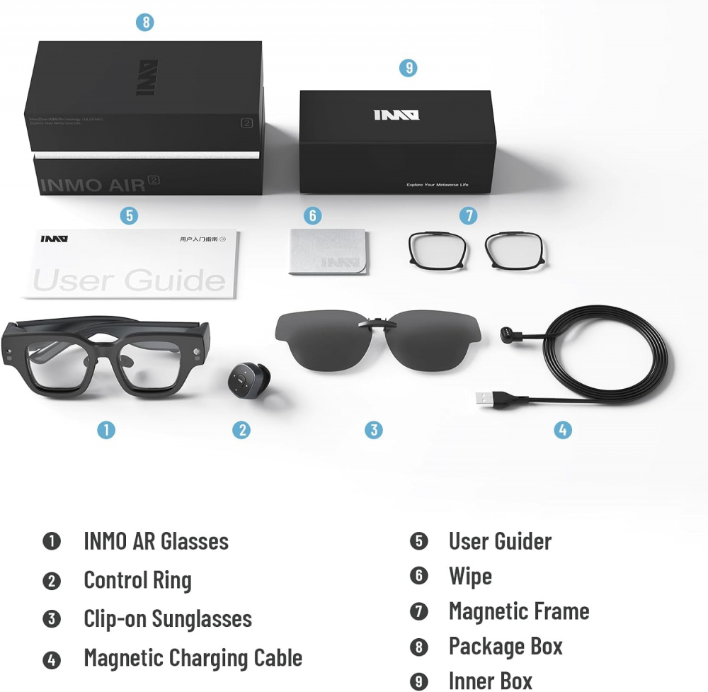 Ochelari AR INMO Air 2 – Asistent AI Integrat, Traducere în Timp Real, Filmare, Mirroring Wireless [5]