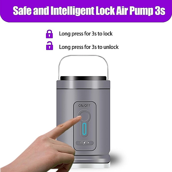Pompa de aer reincarcabila electrica , ultra usoara, 3 in 1, pentru umflat/dezumflat saltele, vidat, portabila, reincarcare USB [4]