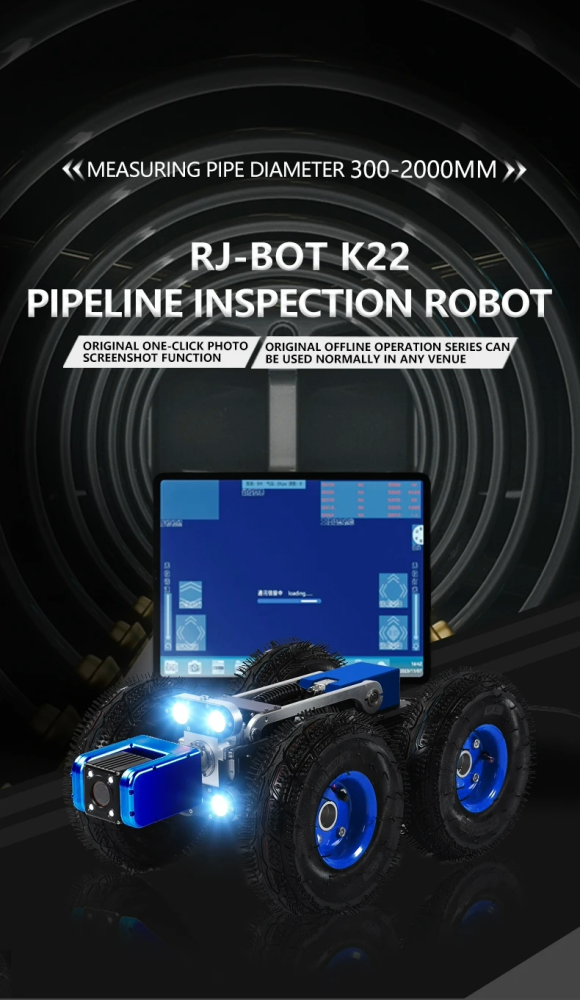 Robot de Inspecție Canalizare K22 – Cameră Full HD 2MP, IP68, Cablu 120m, Control Tabletă, Rotire 360° [8]