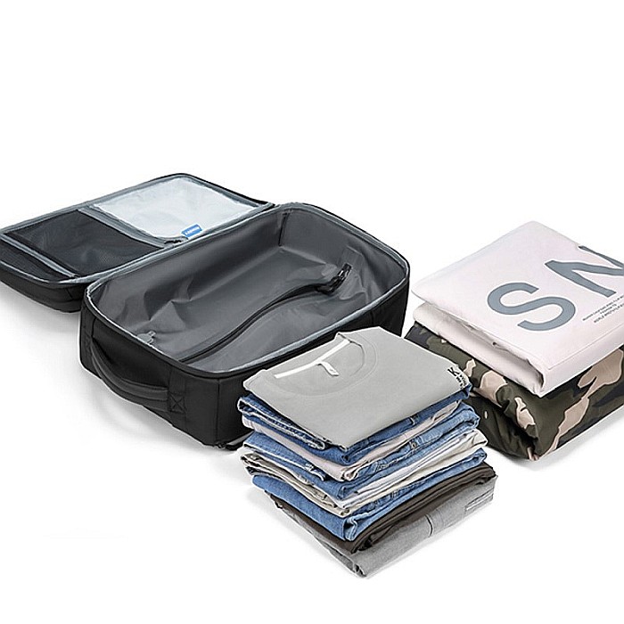 Rucsac cu Vacuum, 22-45 L, Multifunctional, Rezistent la apa, Pompa de aer inclusa ,Laptop 15.6 inchi, 46x15x32 cm, Negru [9]