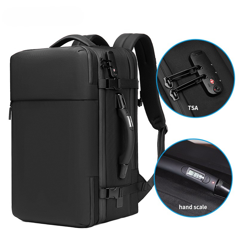 Rucsac cu Vacuum, 22-55 L, Multifunctional, Cantar incorporat, Pompa de aer inclusa ,Laptop 19 inchi, 52x22x32 cm, Negru [2]