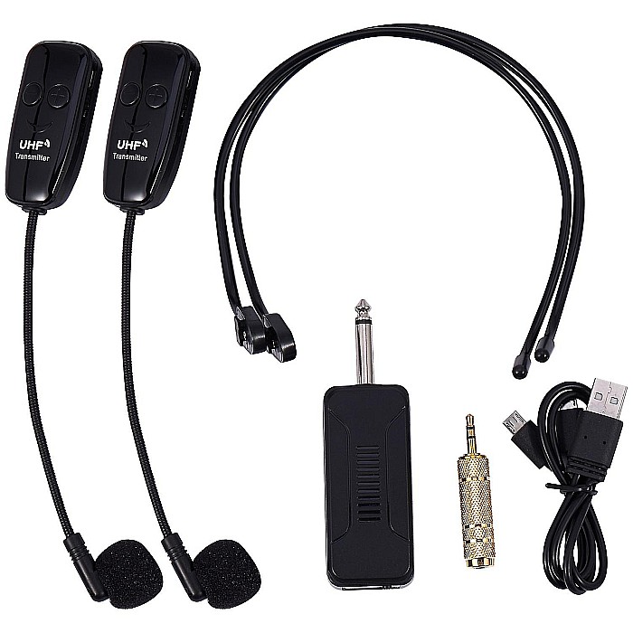 Set 2 Microfoane wireless Xiaokoa U12F tip Over-head, 2.4G, 50 m, negru [2]