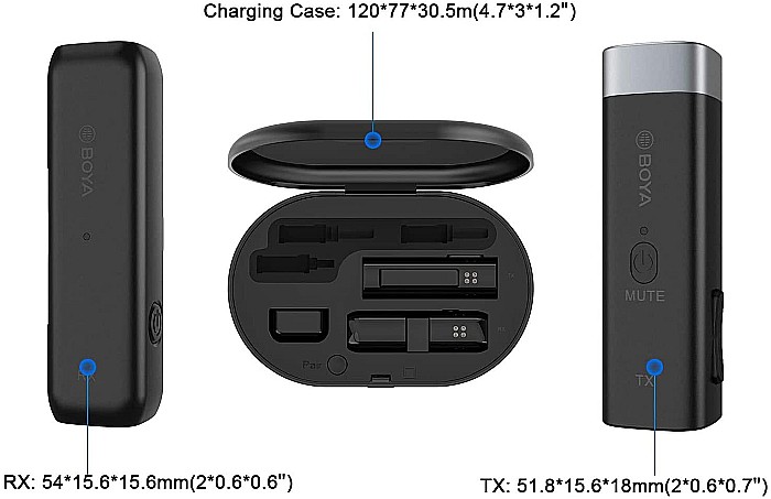 Boya BY-WM3U Wireless 2.4 GHz line set with Microphone, USB-C [7]