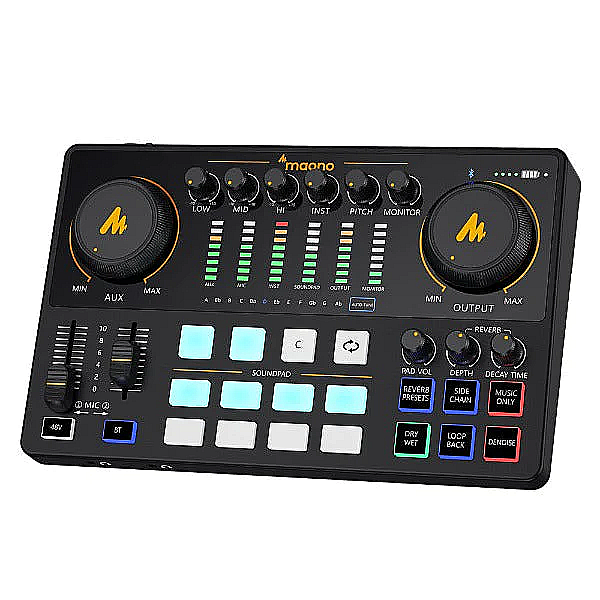 Set profesional Maono AME2A Sound card all in one, mixer, microfon XLR cardioid pentru podcast, live streaming [4]