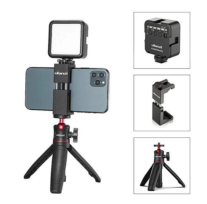 Set Vlogging 6 Ulanzi pentru Telefon - Mini trepied MT08, Suport Telefon ST02S, Lampa LED VL49 [3]