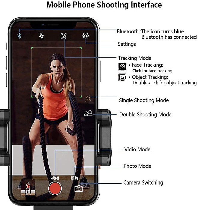 Suport smart, portabil pentru telefoane mobile cu detectare faciala si rotire 360 de grade [2]