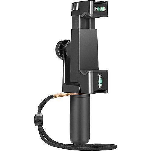Suport telefon cu grip rotativ, maner si bula de nivel, Boya,  pentru filmari verticale si orizontale [2]