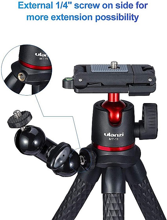 Trepied flexibil Ulanzi MT-11 ajustabil pentru telefon / camera cu cap rotativ [2]