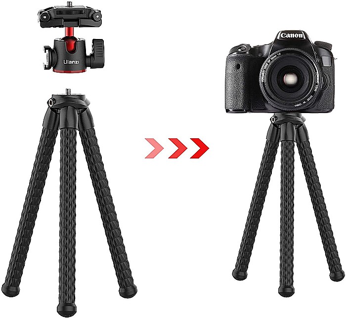 Trepied flexibil Ulanzi MT-33 ajustabil pentru telefon / camera cu cap rotativ [6]