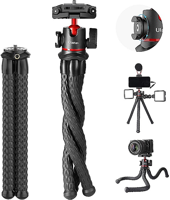 Trepied flexibil Ulanzi MT-33 ajustabil pentru telefon / camera cu cap rotativ [5]