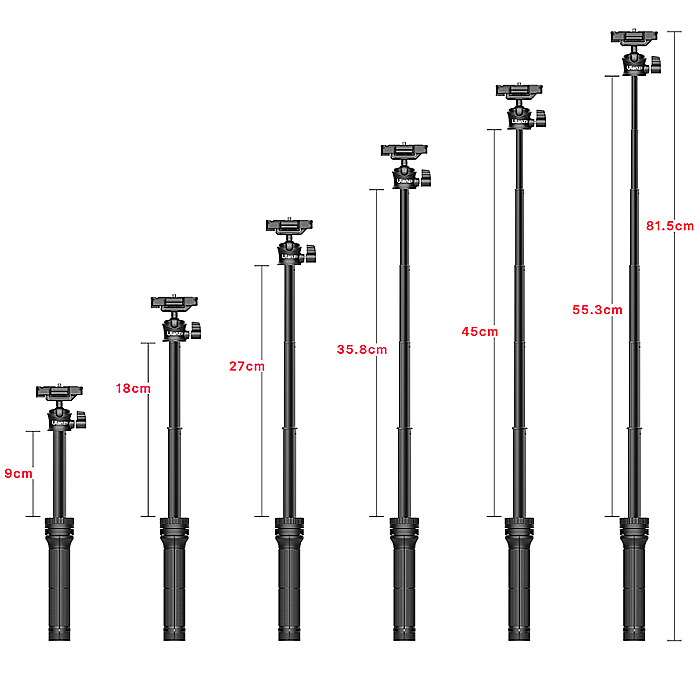 Trepied integrat cu suport pentru telefon Ulanzi MT-34, Negru, max 81.5cm [5]