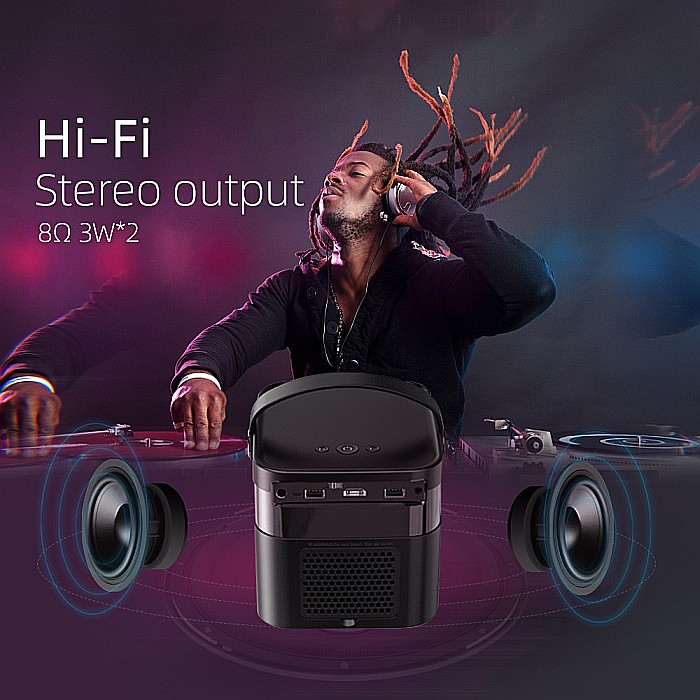 Videoproiector smart portabil, BYINTEK U70 PRO, 400 ANSI lumeni, 4K, Android 9.0 [8]