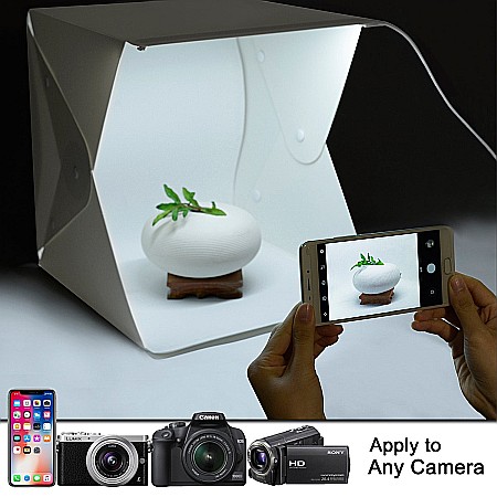 Cort Foto 40x40 cm pentru pozat produse cu 2 benzi de leduri si 1 set leduri circulare, 4 culori diferite de fundal, Geanta [1]