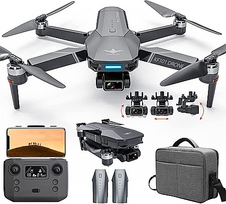 Drona KF101 Max, stabilizator EIS 3 axe, Cameră 4K UHD, 3 km, GPS, 2 acumulatori [5]