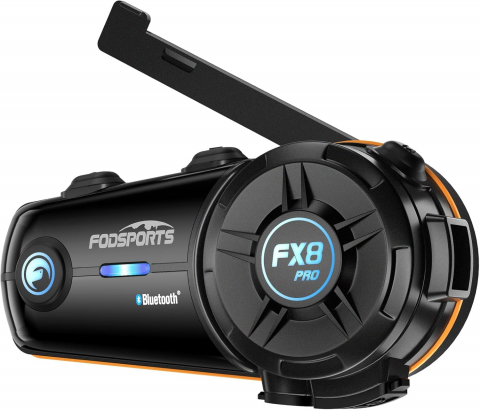 Accesorii Auto - Intercom motocicletă Fodsports FX8 Pro, Bluetooth 5.0, conectare 8 rideri, rază 2000m, rezistent la apă
