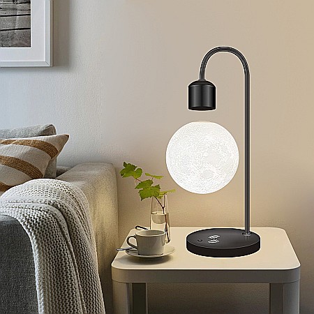 Lampa de veghe Luna care leviteaza, cu incarcator Wireless, 3D [6]