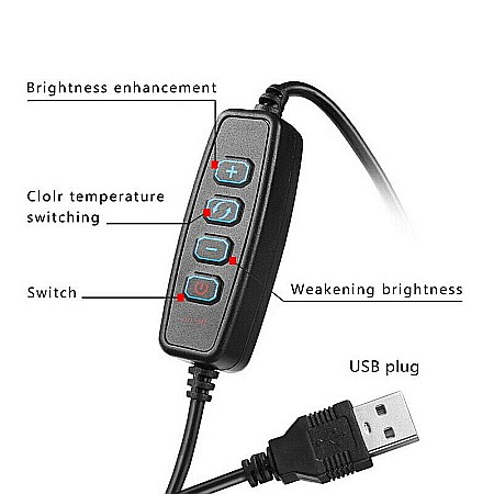 Lampa Profesionala LED Circulara cu dimmer, 31 cm, 128 Led-uri, suport telefon, stativ reglabil 1.70 m, 3200K-5600K [4]