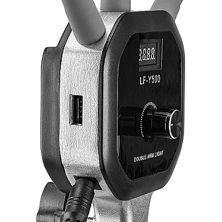 Lampa profesionala LED cu 2 Brate, trepied reglabil 1.9m, cu dimmer si suport telefon,3000-6500K [7]