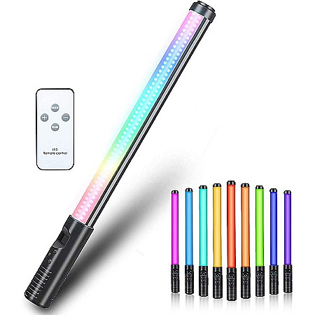 Lampa video tip bagheta cu LED RGB, baterie 2000 mAh, lumina de umplere cu 9 efecte de iluminat [2]