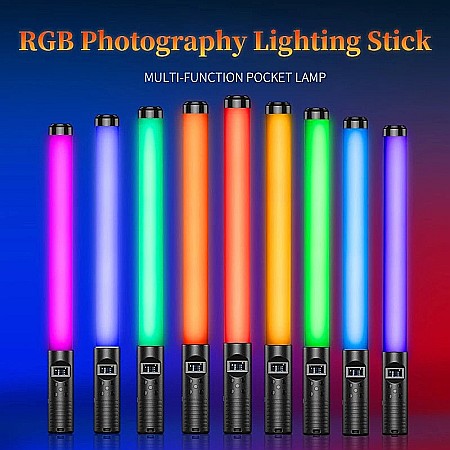 Lampa video tip bagheta cu LED RGB, baterie 2000 mAh, lumina de umplere cu 9 efecte de iluminat [5]