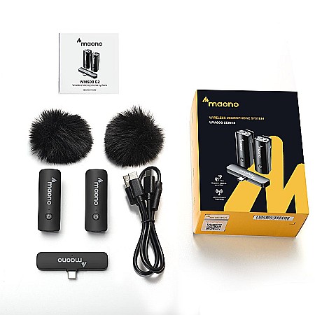Lavaliera wireless dubla Maono WM600 C2, Sistem cu mufa Usb C [3]