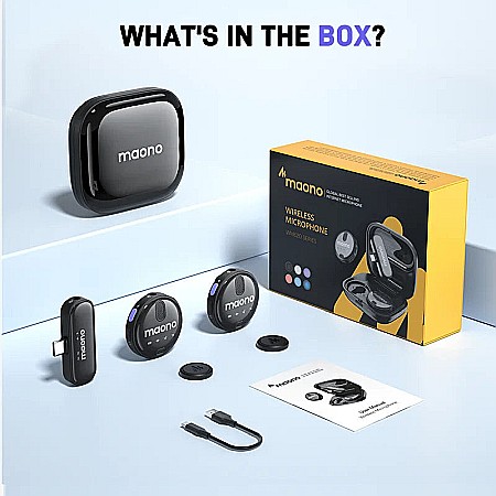 Lavaliera wireless dubla Maono WM620, Double Noise Cancellation, Sistem cu mufa Usb C [5]