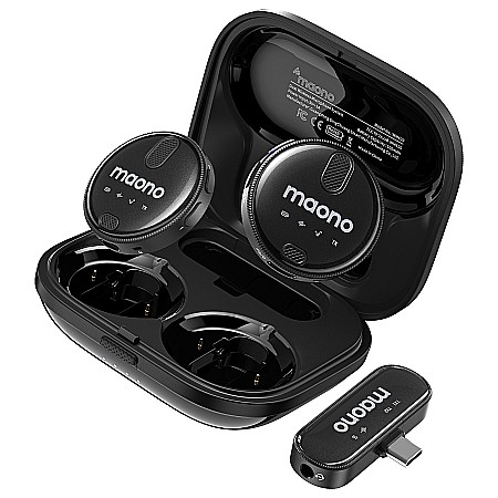 Lavaliera wireless dubla Maono WM620, Double Noise Cancellation, Sistem cu mufa Usb C [2]
