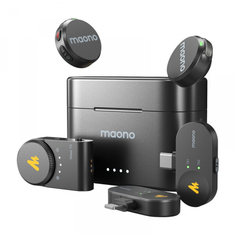Maono WM650 A3 – Microfon Wireless Profesional Dual cu Aplicație Mobilă, ENC, Rază 300m, 30h Autonomie, Ideal pentru Vlogging și Interviuri [1]