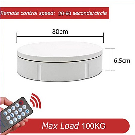 Masa foto motorizata 30 cm, Alba, greutate suportata 100 kg, rotativa 360 Grade cu telecomanda [2]