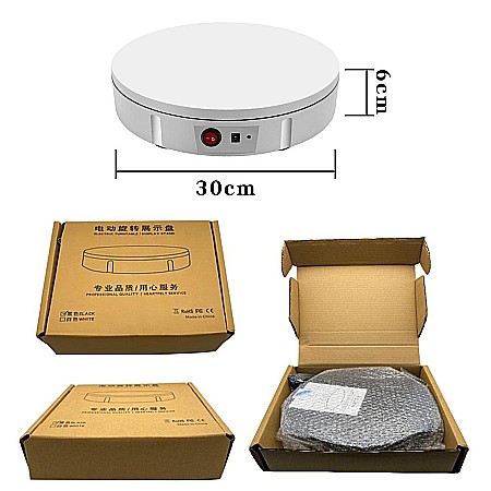 Masa foto motorizata 30 cm, Alba, greutate suportata 100 kg, rotativa 360 Grade cu telecomanda [5]